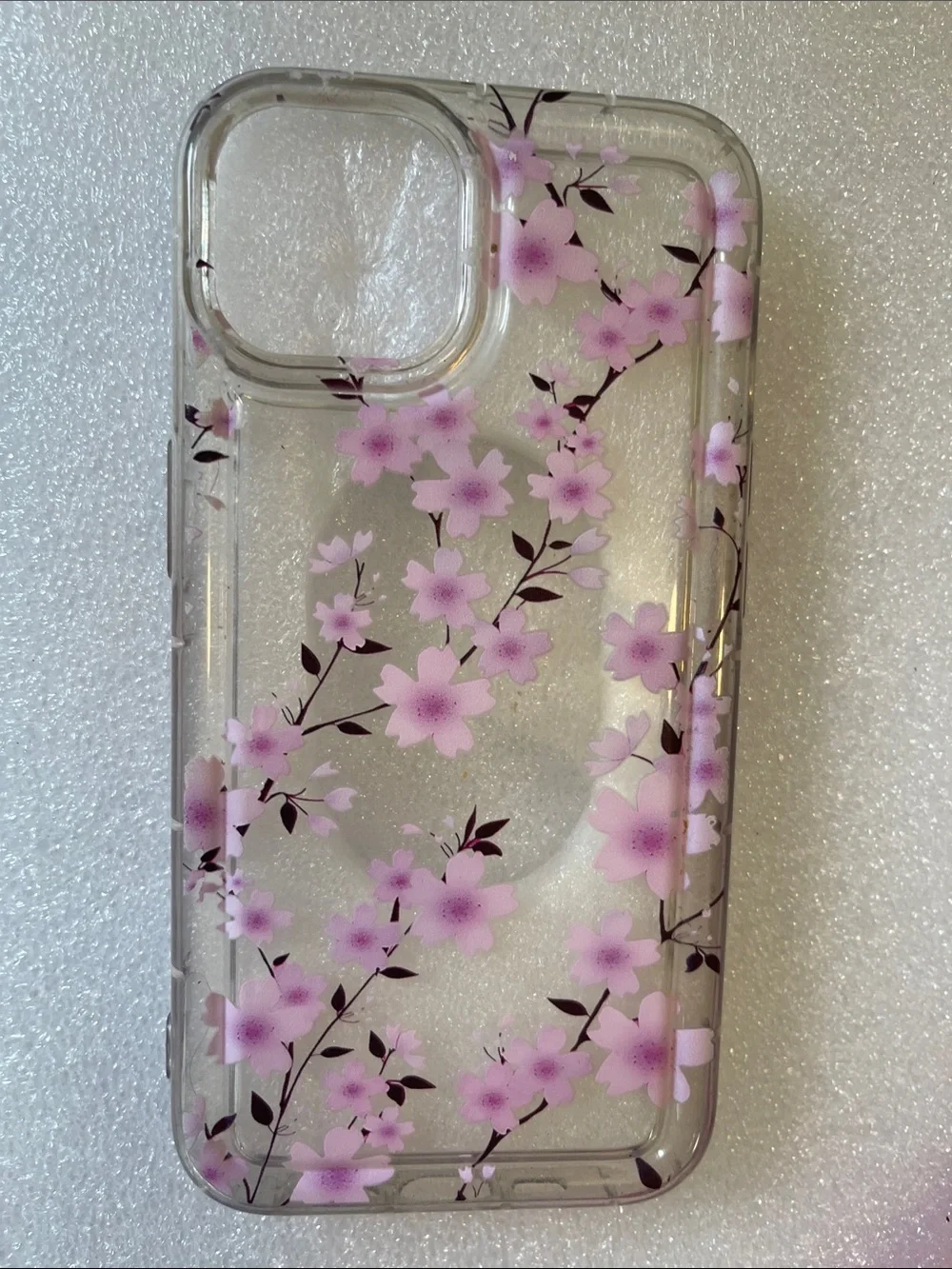 Clear Purple Floral iPhone Case - Stylish Protection for iPhone 13 Pro